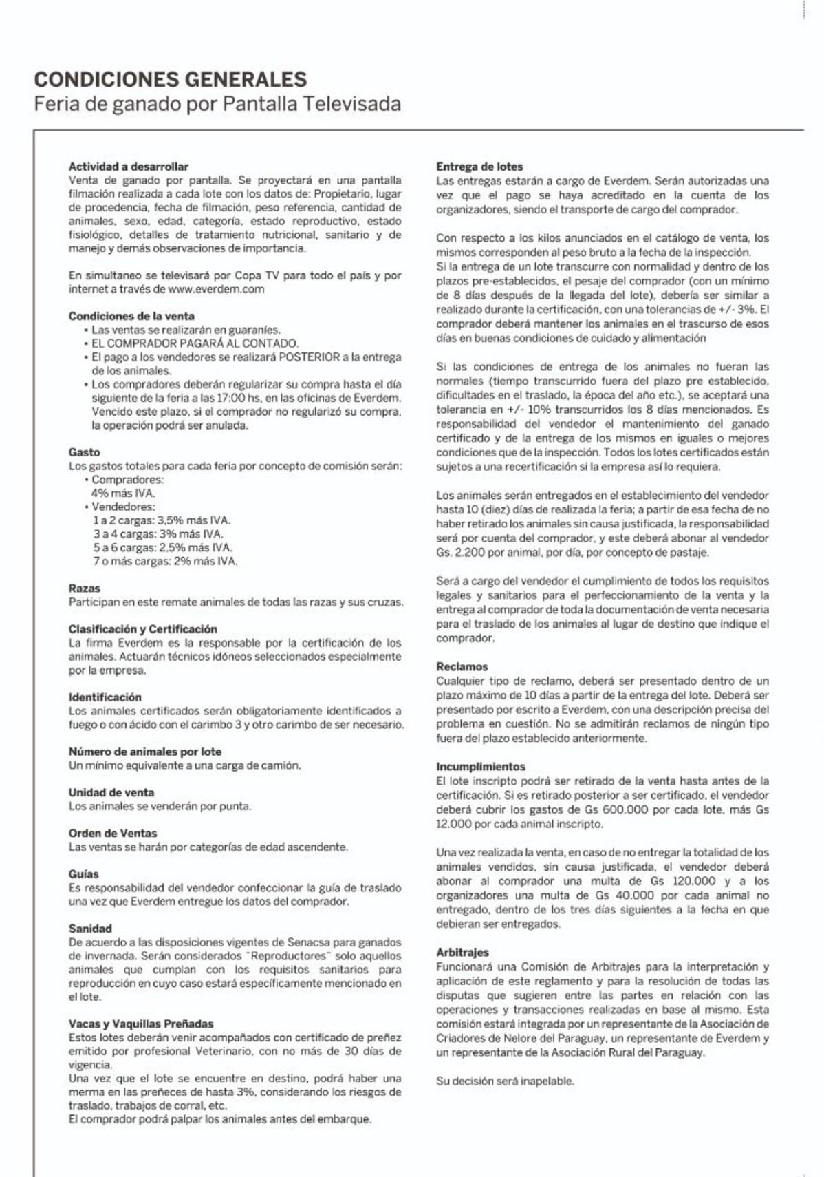 Condiciones Copa Tv Plata