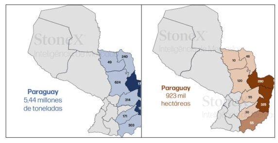 Estimación De Producción (mil Tons, Izquierda) Y área Plantada (mil Ha, Derecha) De Maíz Por Departamento 2026 2ª Zafra – Ago. 2026